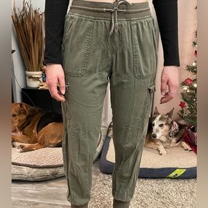 Army green cargo joggers